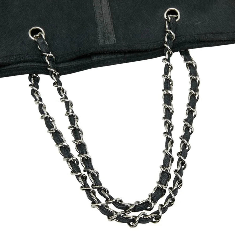 CHANEL Black Caviar Leather Tote Bag